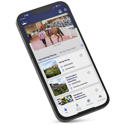 Mobile Phone with Jig Racing App on the Screen with horse racing tips